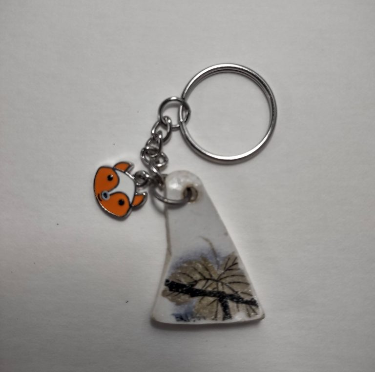 Handmade keychain accessories from small found treasures